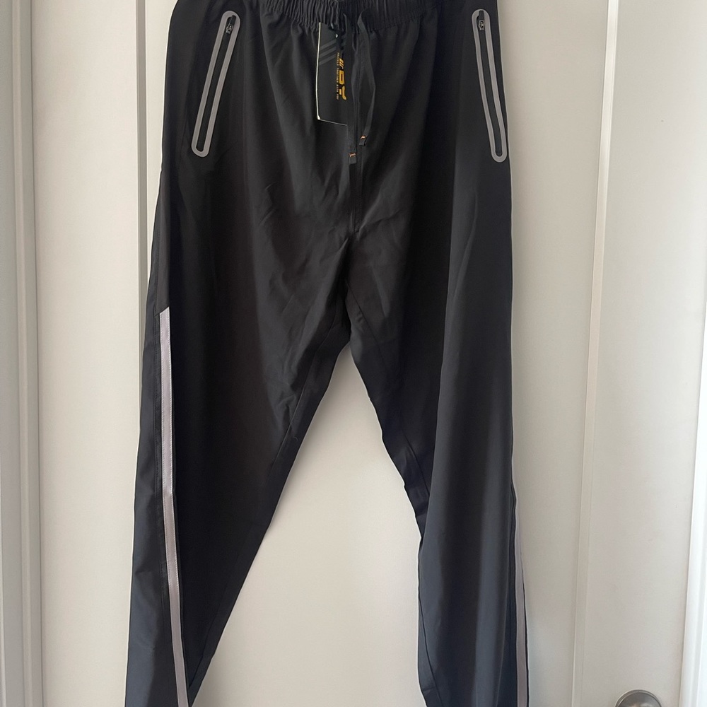 TBY Travels Together With You Travel Track Pants (XL) Stretchy Black Zip Pockets